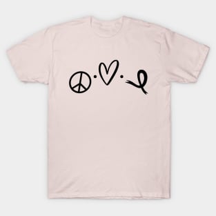 Peace Love Ribbon (b) T-Shirt